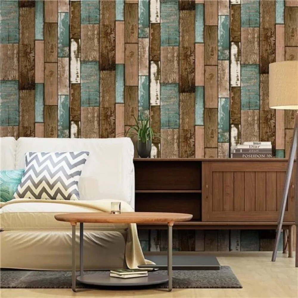 Wood Plank Wallpaper Contact Paper Stick and Peel Self Adhesive(17.8*120inch)